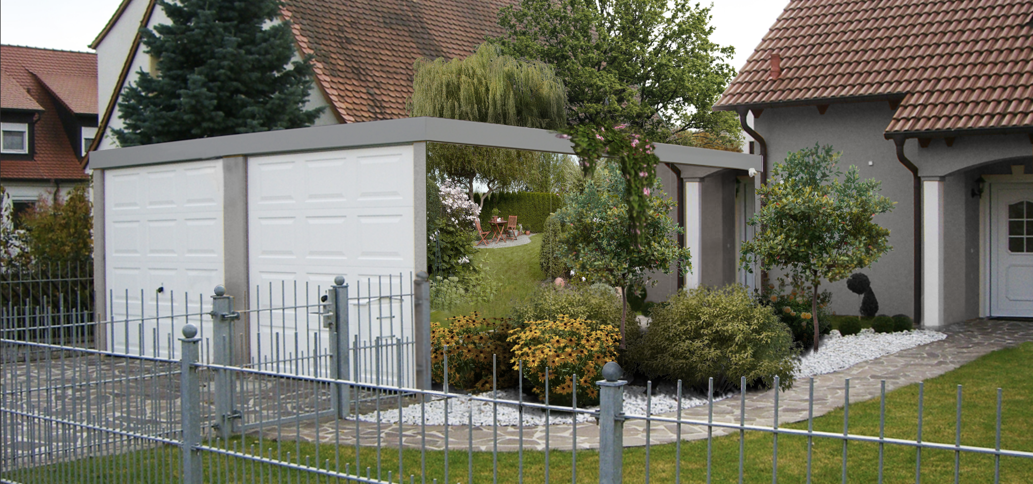 Garagen oder Carports verspiegeln mit EasyMirror. Unschöne Oberflächen verschwinden lassen und das Schöne verdoppeln mit EasyMirror Spiegeln