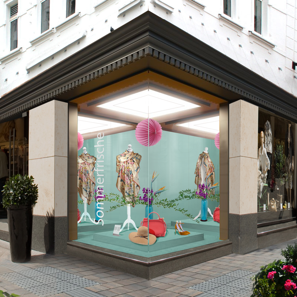 Schaufenster verspiegeln um Waren zu präsentieren mit EasyMirror