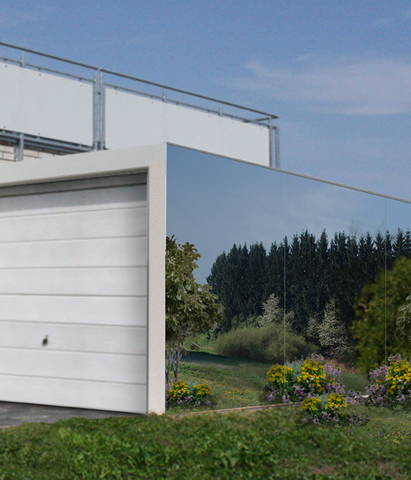 Spiegelung in der Spiegelgarage